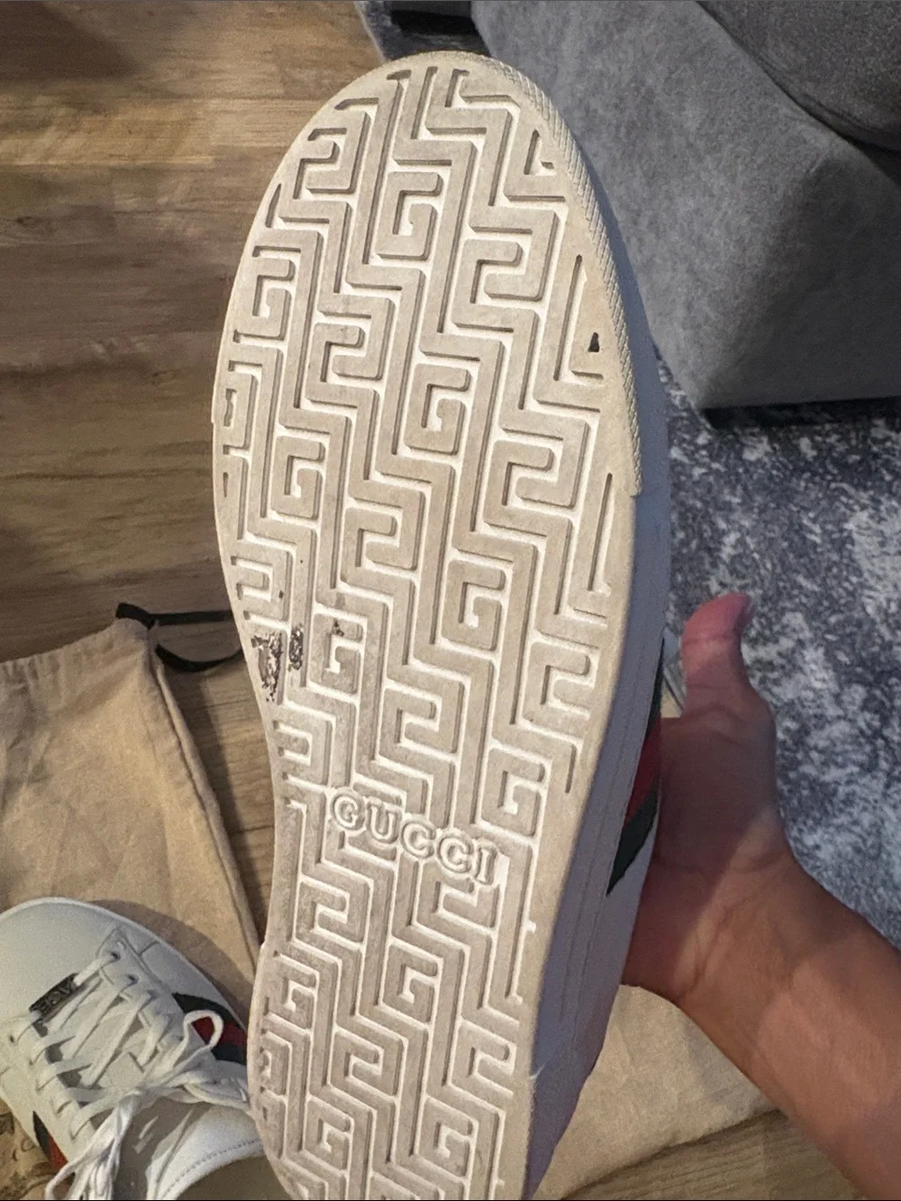 Gucci white leather
